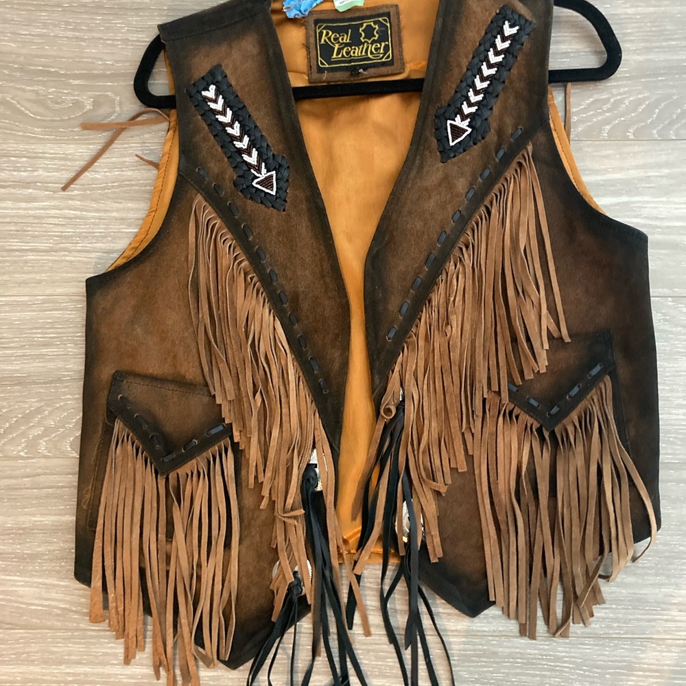 Leather Fringed Vest